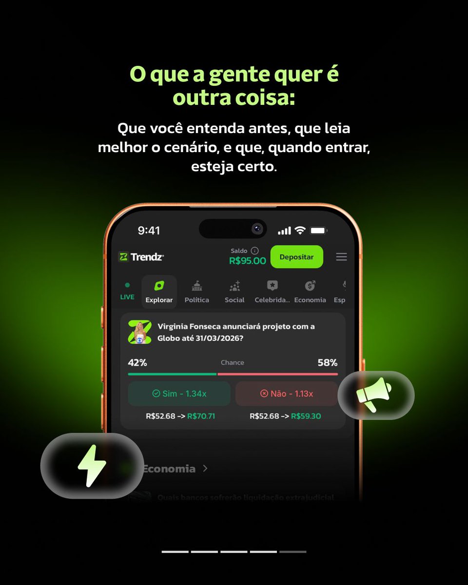 trendz_br's tweet photo. Aqui, a lógica não é torcer pelo erro de ninguém. É ler cenário, entender contexto, acompanhar os acontecimentos e operar com mais consciência.

A Trendz não ganha quando você perde. E é exatamente por isso que a proposta é outra: transformar informação em leitura, e leitura em decisão.

A sua previsão tem valor. O seu dinheiro também.

Abra sua conta, faça seu primeiro depósito e comece a operar na Trendz. https://t.co/OkFRBMYkpY