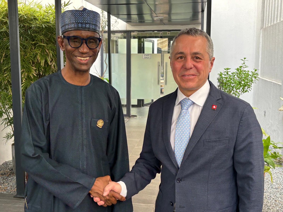 ignaziocassis's tweet photo. Good exchange with @NuhuRibadu, Nigeria’s National Security Adviser, on the longstanding🇨🇭–🇳🇬 partnership in #peace and #security. We agreed to further deepen cooperation in preventing and resolving armed conflict in #Nigeria. https://t.co/d3NZgSsg2L