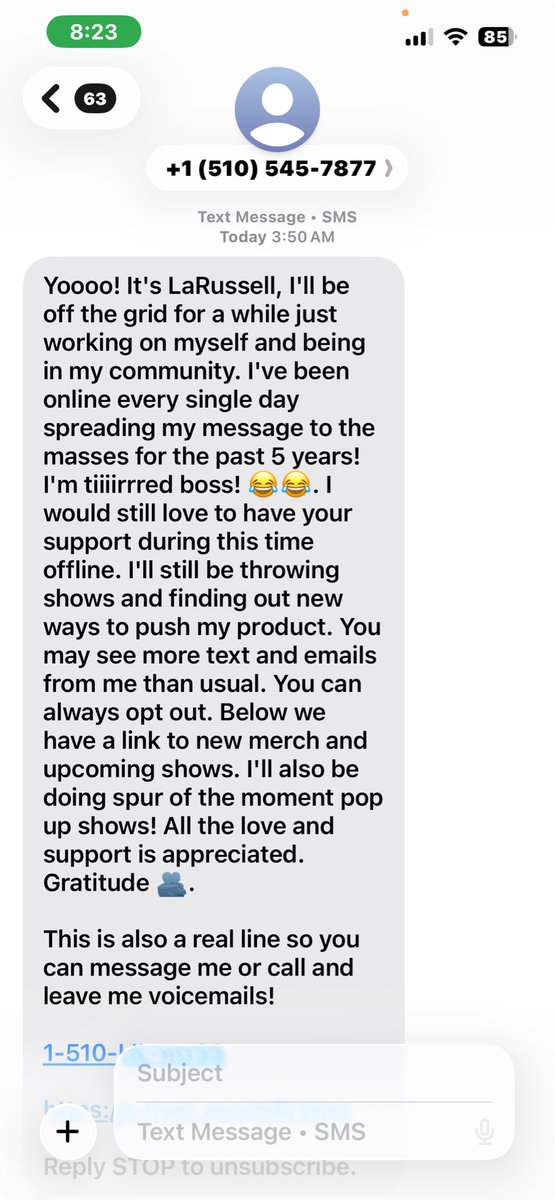 evilhagzz's tweet photo. @andrejgee He’s sending mass texts now lol this was sent to my friends DAD 😭 https://t.co/XlcX4xQvST