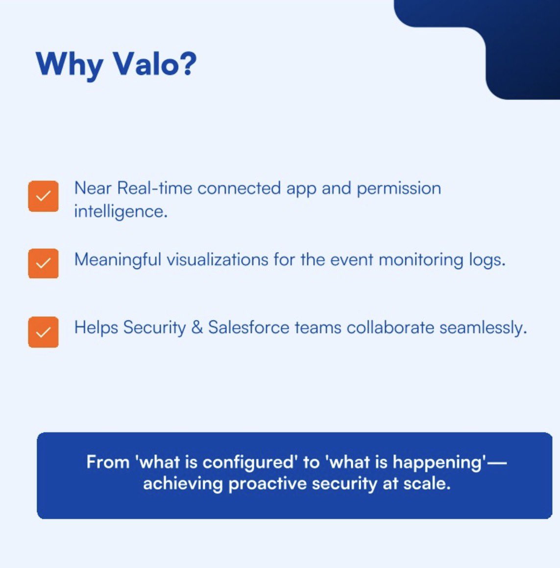 ValoSecurity's tweet photo. How does a €2.3B market leader secure Salesforce for 2.8 million customers? By moving from "what is configured" to "what is actually happening." 

@ElisaOyj partnered with Valo to solve:
• Visibility Gaps: Real-time intelligence on Connected Apps. 
• Permission Bloat: Automated flagging of excessive access. 
• Manual Burnout: Reducing "Access Denied" requests for Admins. 

As Tomi Korpela (Director, CRM Solutions) puts it: Valo's AI directly improves operational resilience and productivity.