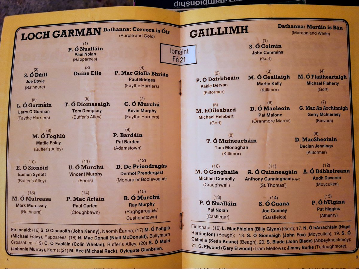 Shane45935970's tweet photo. 1986 all Ireland u21 hurling final galway v Wexford https://t.co/dB6YQ1gdFy