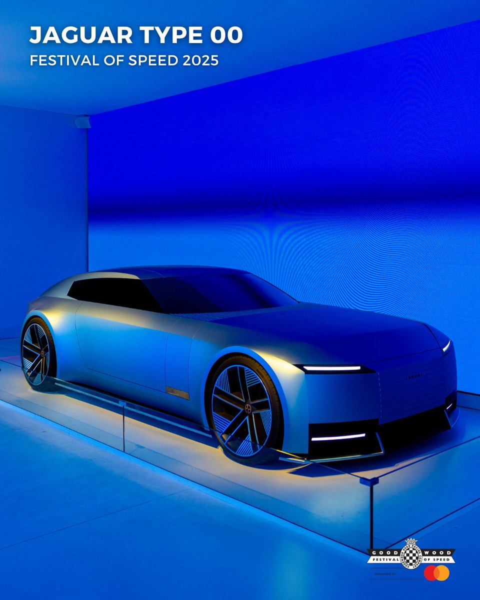 fosgoodwood's tweet image. On the very first day of #FOS 2025, #Jaguar dropped off two of its Type 00 concept cars making its UK public debut and kicking off the British marque's new era. This electric super-GT was revealed at the end of 2024 and we were lucky enough to show the imposing concept off to our