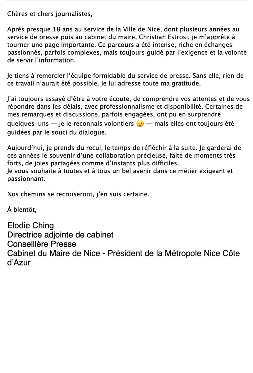 actualites_nrv's tweet photo. “Merci et à bientôt, nos chemins se recroiseront, j’en suis certaine.”
C'est le souhait qu'émet Élodie Ching. 😉
👋 https://t.co/toUt9psXtX