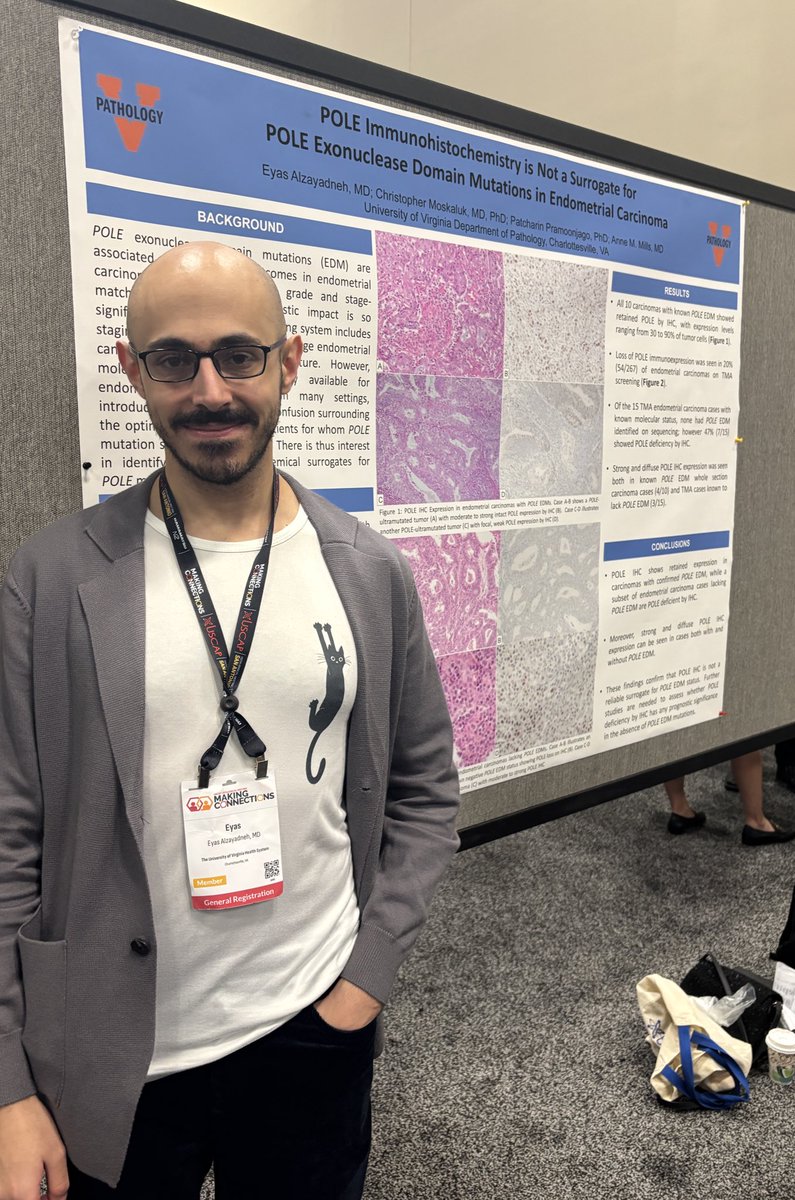UVA_Pathology's tweet photo. Eyas, PGY-6 and cytology fellow, with another great contribution to the Gyn poster session! #USCAP2026 https://t.co/bmsFGpeglw
