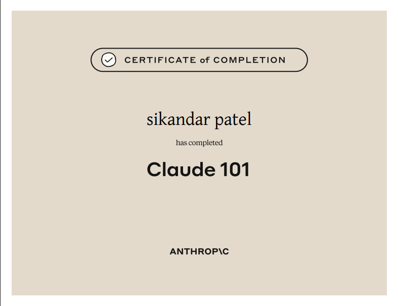 NazishPatel7's tweet photo. 🚨 @Anthropic  just dropped something HUGE!
 Anthropic Academy is LIVE 🎓
13 FREE AI courses from the creators of @Claude 🤯
I just finished Claude 101 ✅

No subscription. No catch. Just skills + certificates 🔥
Start now 👇
#AnthropicAcademy #ClaudeAI #AISkills #FreeCourses https://t.co/Khc4ENqBjw