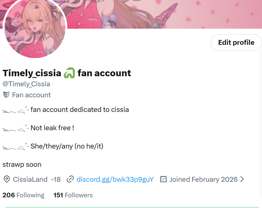 Timely_cissia 🐍 fan account tweet media