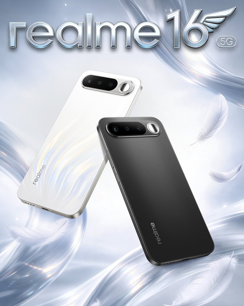 DivineS1319's tweet image. A design that feels light, built to go further.
Gleaming Wings that catches every glance. 
#realme16 5G launching soon

#SpreadYourWings