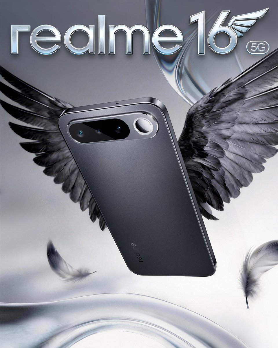DivineS1319's tweet image. A design that feels light, built to go further.
Gleaming Wings that catches every glance. 
#realme16 5G launching soon

#SpreadYourWings