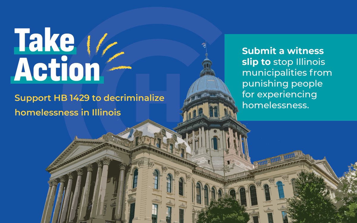 ChiHomeless's tweet photo. Stop Illinois municipalities from punishing people for experiencing homelessness! Please submit a witness slip as a PROPONENT of "HFA 1” to help move this bill forward by 10 am tomorrow (Wednesday).  https://t.co/PW15WyIGRY https://t.co/FyaDEzBXYH