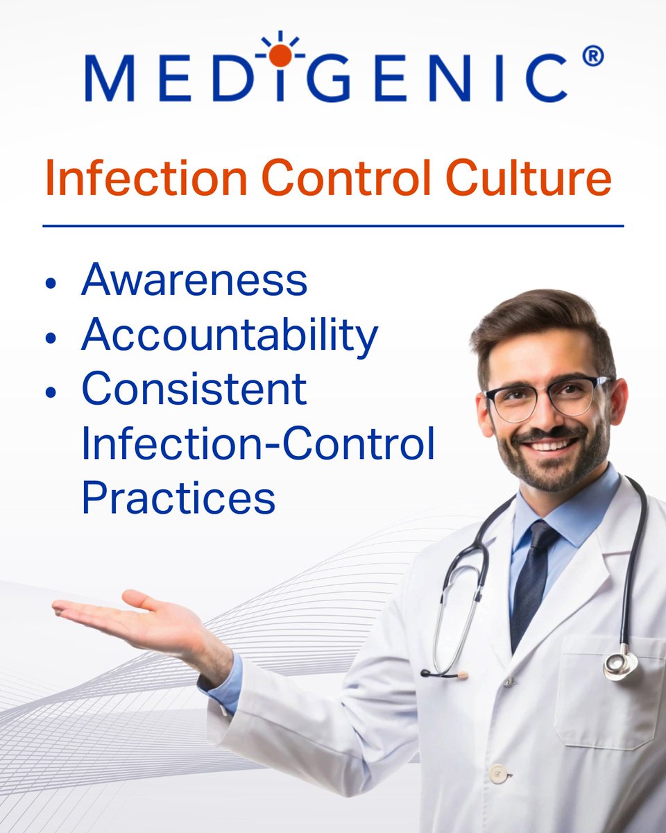 medigenic's tweet photo. Infection Control Culture
A culture of safety is built on awareness, accountability, and consistent infection-control practices. https://t.co/Hi96OMqamr
#SafetyCulture #InfectionControl #HealthcareSafety #Medigenic https://t.co/Zq5RHiu1Ja