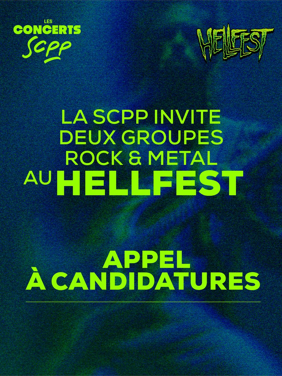 🔥 La SCPP, partenaire du <a href="/hellfestopenair/">Hellfest Open Air Festival</a>  invite deux groupes sur la Hellstage les 18 et 19 juin 2026.

👉 Appel à candidatures jusqu’au 7 avril (groupes Rock et Metal)

Bonne chance à toutes et tous ! 🤘

Inscriptions par ici → urlr.me/NsW7fU