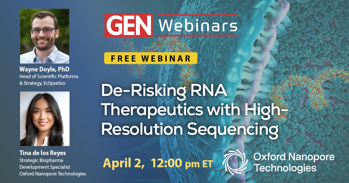 GENbio's tweet image. New Webinar! De-Risking RNA Therapeutics with High-Resolution Sequencing

Register now to join us for this free webinar sponsored by #OxfordNanoporeTechnologies: hubs.li/Q0461br50

#QualityControl #RNA
