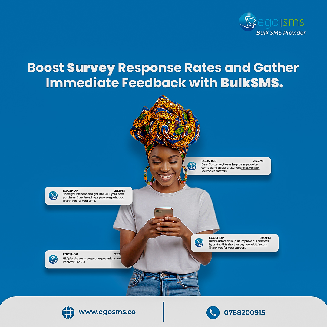 Egosms's tweet image. Increase your survey response rates and collect instant feedback by reaching your audience directly through BulkSMS

Sign up now at comms.egosms.co

#egosms #Bulksms