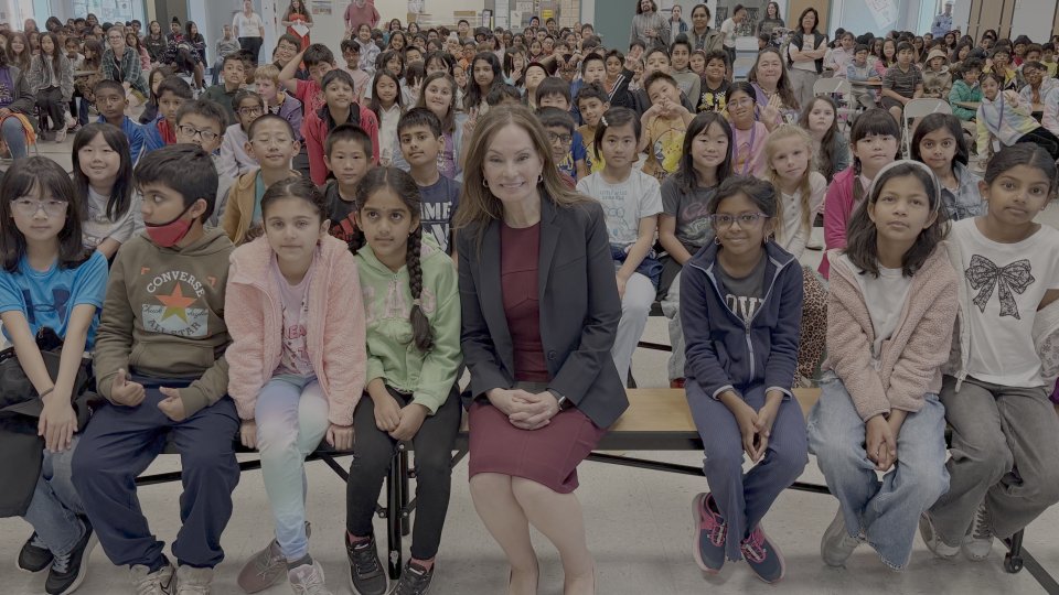 America250's tweet photo. America250 Chair @RosieRios stopped by Warwick Elementary in Fremont, CA, this week to talk about America's Field Trip — and nearly 350 kids packed the auditorium with energy and questions. 

Students in grades 3–12 can enter by answering one question: "What does America mean to you?" 125 first-place awardees will earn special behind-the-scenes experiences at some of America’s most iconic landmarks this summer. Deadline is March 30. Apply at https://t.co/HTkSxzJyL5. 🇺🇸