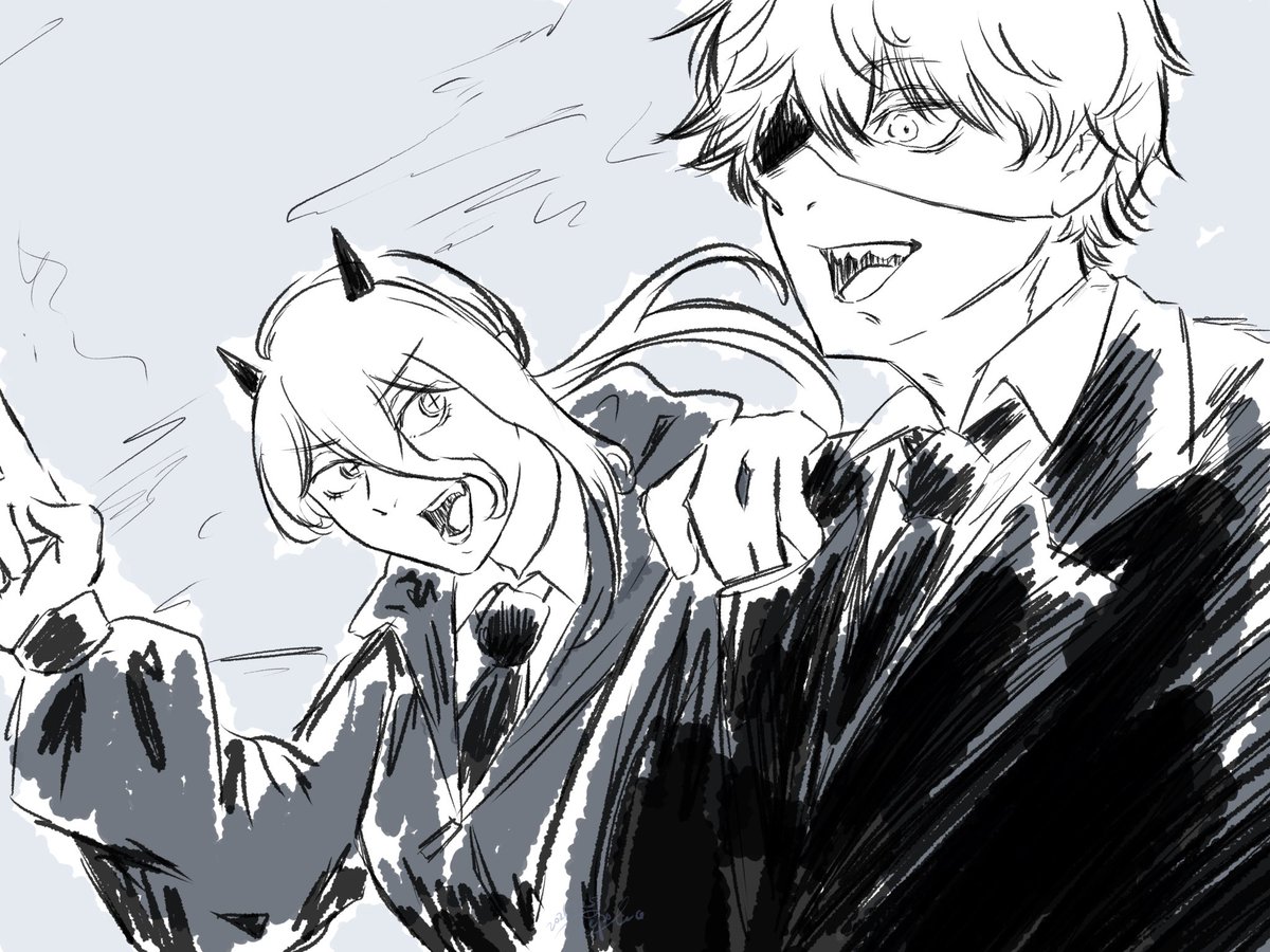 pboqeq's tweet photo. 衝動描き
ちょっとネタバレ チェンソー
言いたいこと無いわけじゃないけど個人的に嫌いではない終わり方 https://t.co/A4O2LMkIeV