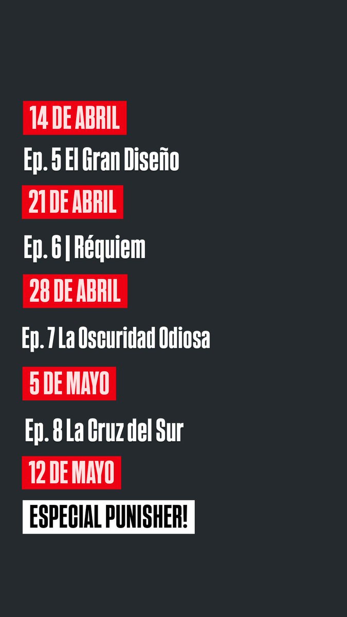 EPISODIO DE #daredevil!!
Fechas y Titulos 👀