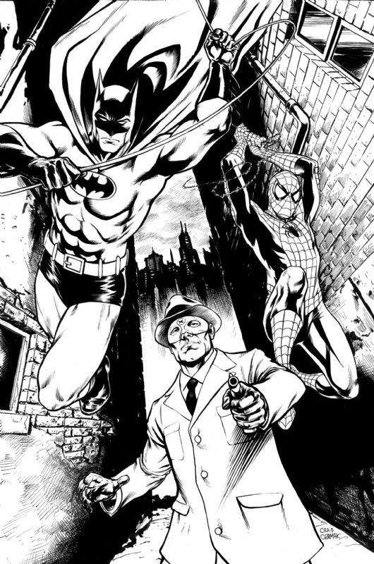 iamluke85's tweet photo. #batman #spiderman #greenhornet artwork by #CraigCermak https://t.co/ePOy36nfQ1
