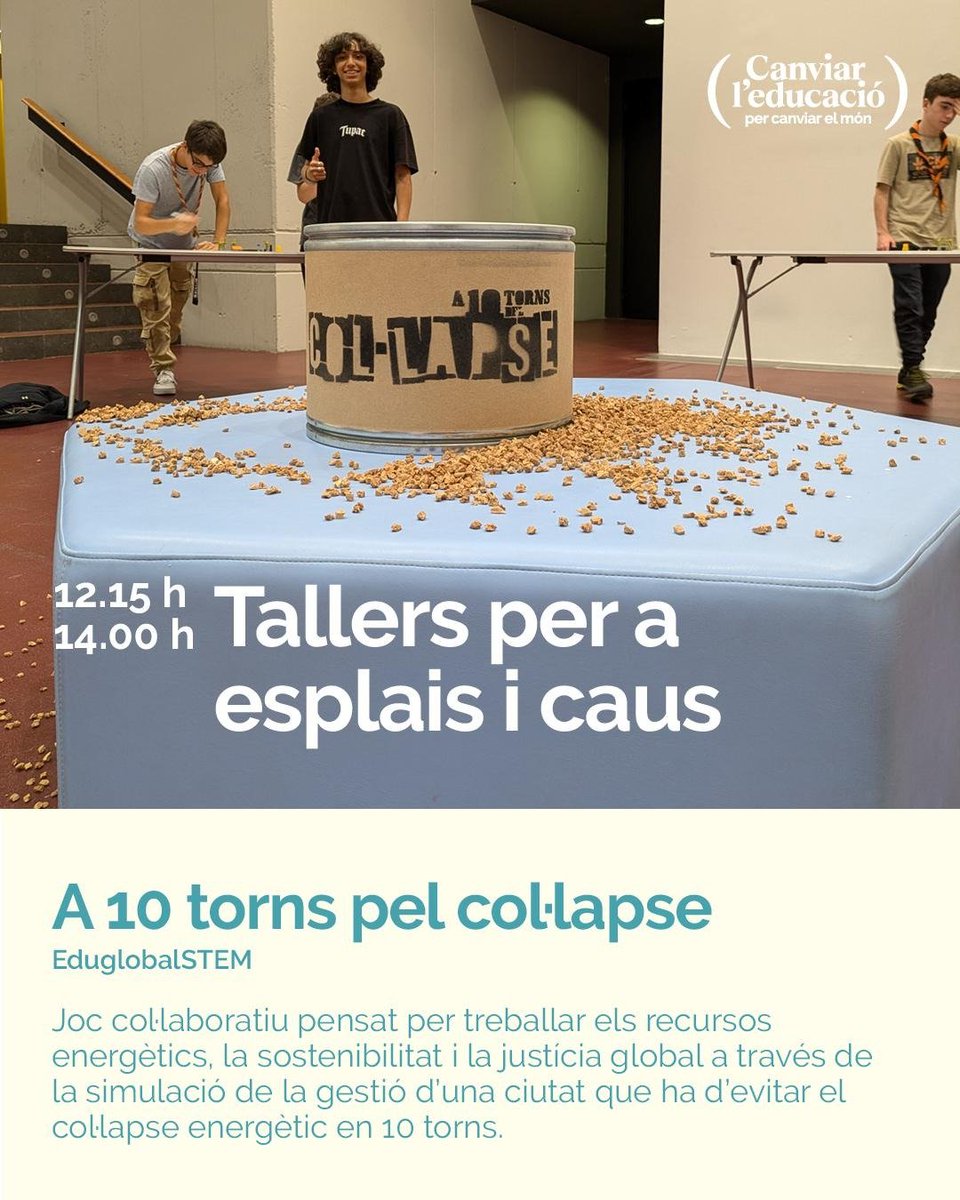 Lafedecat's tweet photo. 1️⃣ A 10 torns pel col·lapse @EduglobalStem

2️⃣ Allò que no veiem: explorant el privilegi blanc @frinvisibles

3️⃣ Reportatge sense filtres: imaginar altres futurs possibles @InteRed_CAT i @miradarumiant https://t.co/AFHEj6sAv0