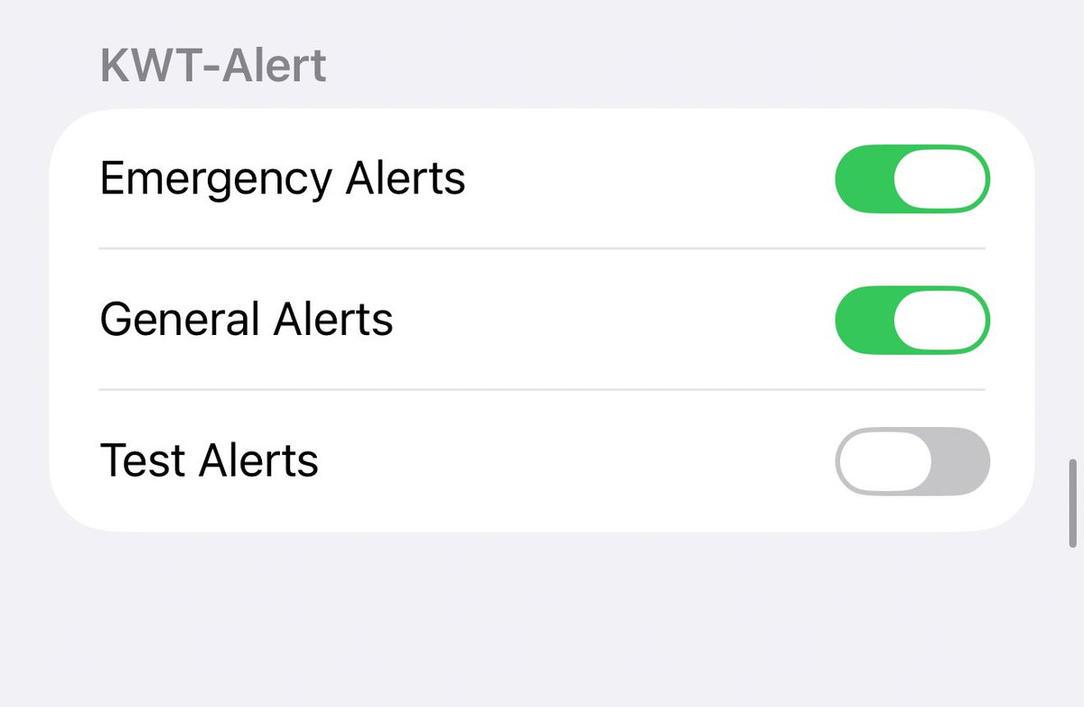 Osama11's tweet photo. بعد تحديث iOS 26.4 
راح تظهر اشعارات الطوارئ للكويت
بديل صفارة الانذار للي مايسمعها
بتكون في
اعدادات General 
الاشعارات Notifications 
اخر شي بتشتغل تلقائي بعد التحديث واللي مايبيها يطفيها https://t.co/7MKYgWcxnY