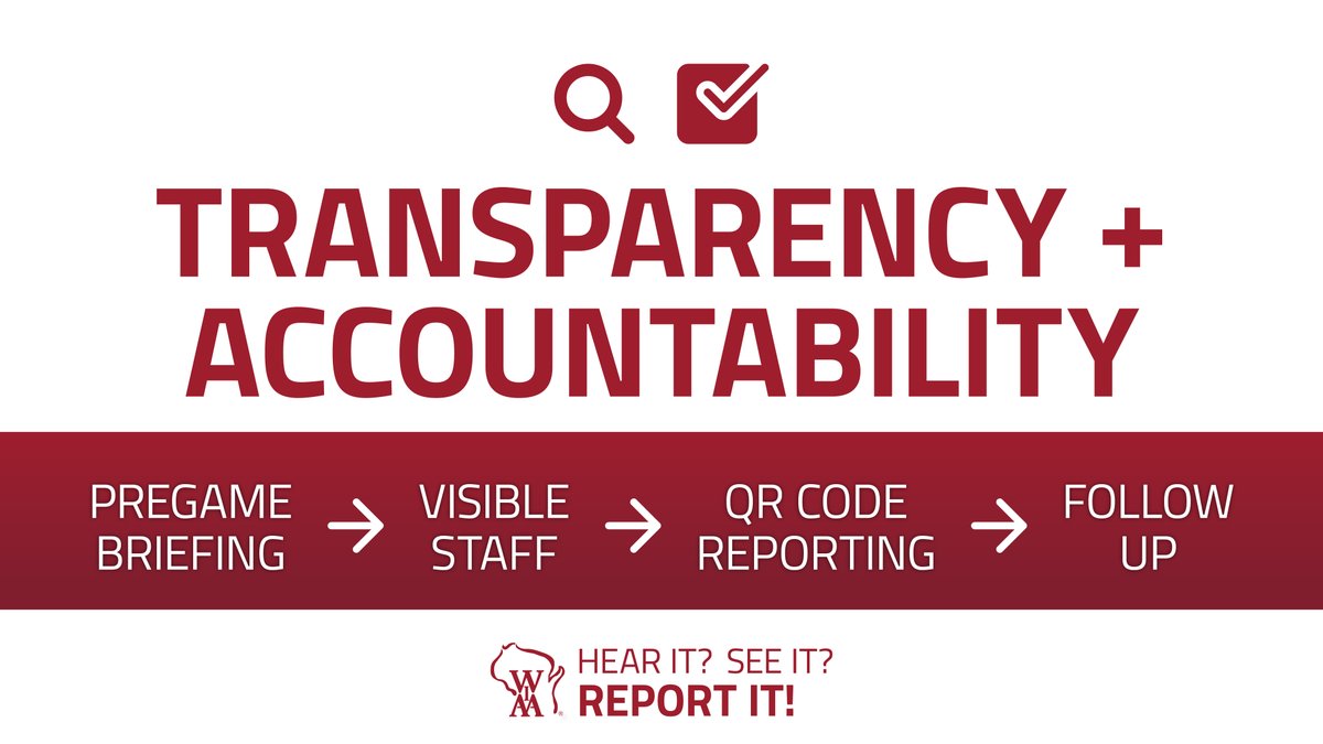 wiaawi's tweet image. Leading with visibility and transparency. 🙌

From pregame briefings to QR code reporting systems, WIAA member schools are building clearer pathways to report inappropriate behavior and address it promptly. #GameDayReady #SeeItHearItReportIt