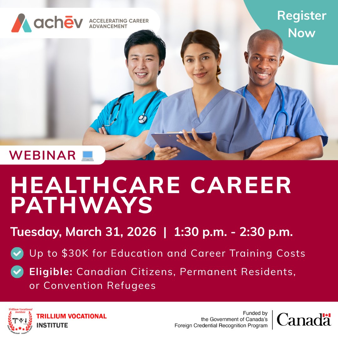 achev_ca's tweet image. Are you looking to start a career in healthcare? Attend our webinar on March 31 at 1:30 p.m. to learn about Trillium’s Personal Support Worker (PSW) program, including hands-on training and additional certifications. Register now: bit.ly/4lGVm8F

#Careers #Canada #course