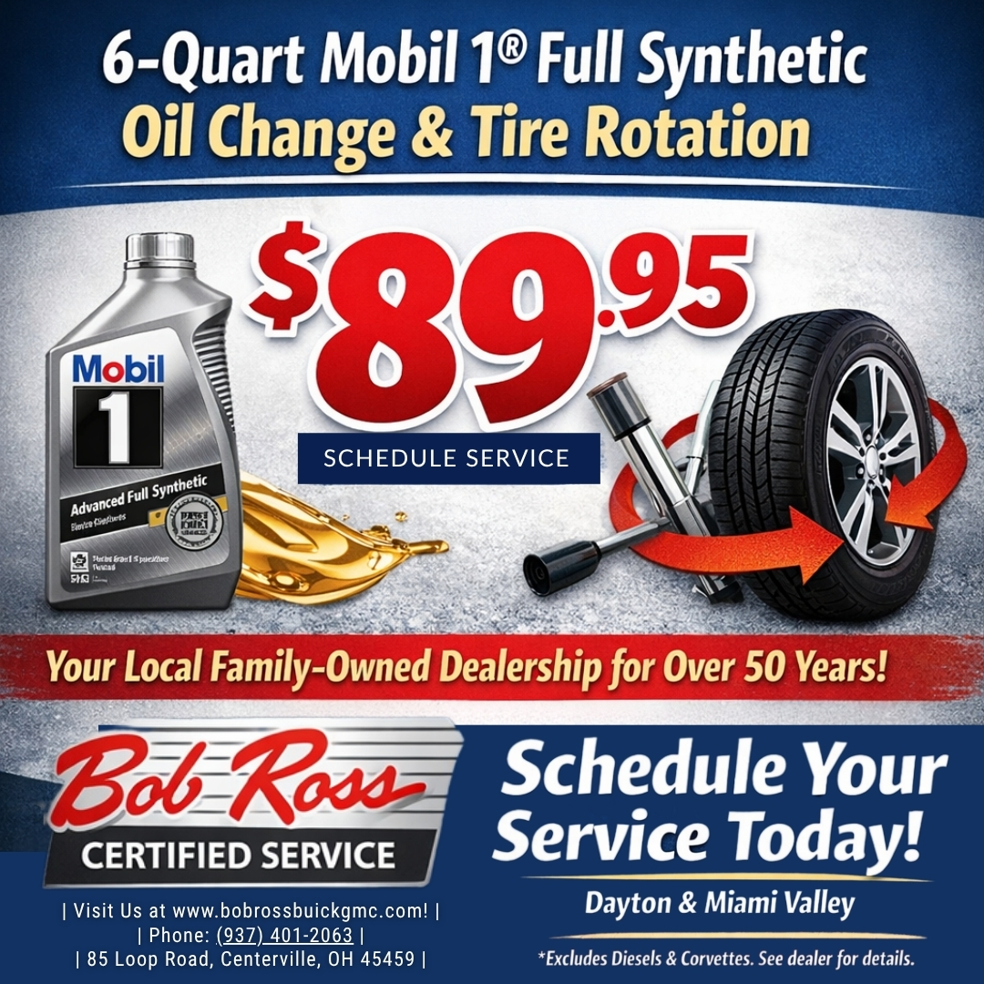 Enjoy a 6-Quart Mobil 1® Oil Change &amp; Tire Rotation for $89.95 at @BobRossCertifiedService! Schedule now. ➡️ ow.ly/gARc50YygVf #BobRossCertifiedService #YoureTheBossWithRoss #OilChangeSpecial #CarCare