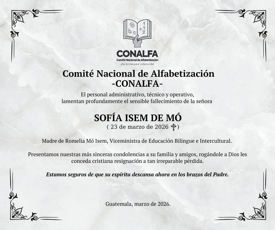 #AprenderParaTodaLaVida
#CONALFASomosTodos 
#Yo💙CONALFA 
#AlfabetizacionRumboAl2032
#FamiliaCONALFA
#CambiandoVidas
#Proceso2026CONALFA