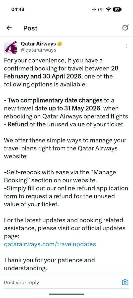 Rahulprakash233's tweet photo. Hi @makemytrip @makemytripcare  As per the latest travel advisory issued by @qatarairways @qrsupport . I need help here to cancel my flight . I have repeatedly messaged you but so far no reply .Please help https://t.co/XO7sF7vO8R