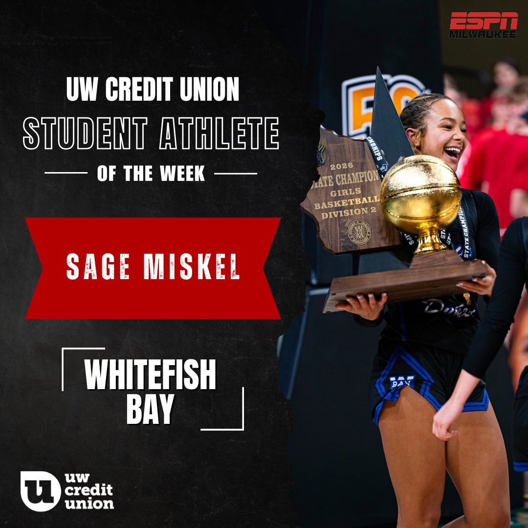 ESPNMilwaukee's tweet photo. Congratulations to this week’s @UWCreditUnion Student Athlete of the Week, Sage Miskel (@sage_miskel) from @WFB_BLUEDUKES!!🔥⭐️ https://t.co/mSMPUAbWbm
