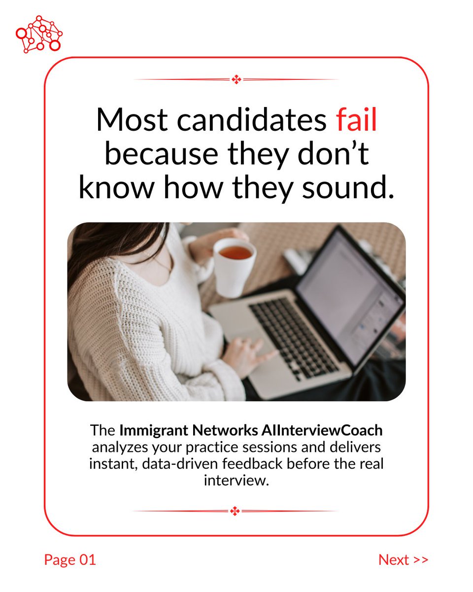 immnetsocial's tweet photo. Don’t wait for the "real" interview to find your flaws. Fix them today.
Sign up at: https://t.co/efaKCuo74O

#STARMethod #JobInterview #CanadaCareers #ImmigrantNetworks #SoftSkills #ProfessionalSuccess https://t.co/ZZ0YhYcx3g