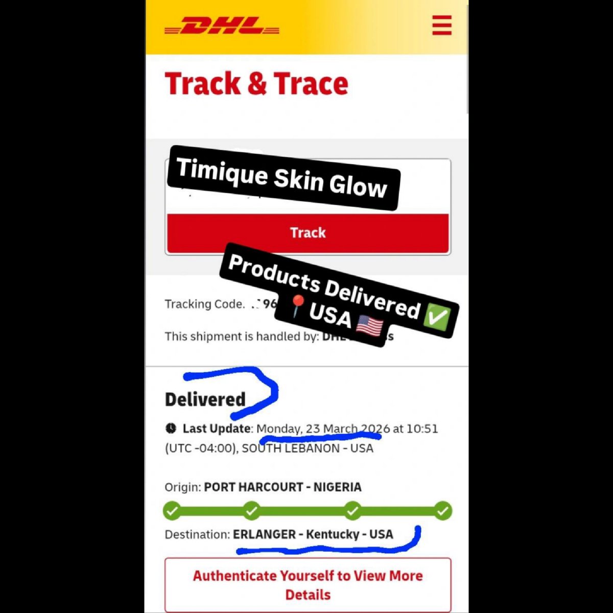 TimiqueSkinGlow's tweet photo. Hello USA 🇺🇸✨

✅ Order Successfully Delivered
📍 Erlanger, Kentucky📦

Thank you for your continued support, we truly appreciate you!

🌍 We deliver worldwide

📩 Send us a DM or WhatsApp: +234 807 6750 293 🇳🇬
📧 timique0245@gmail.com

#skincareroutine #clearskinjourney https://t.co/wQnr1h1iwt