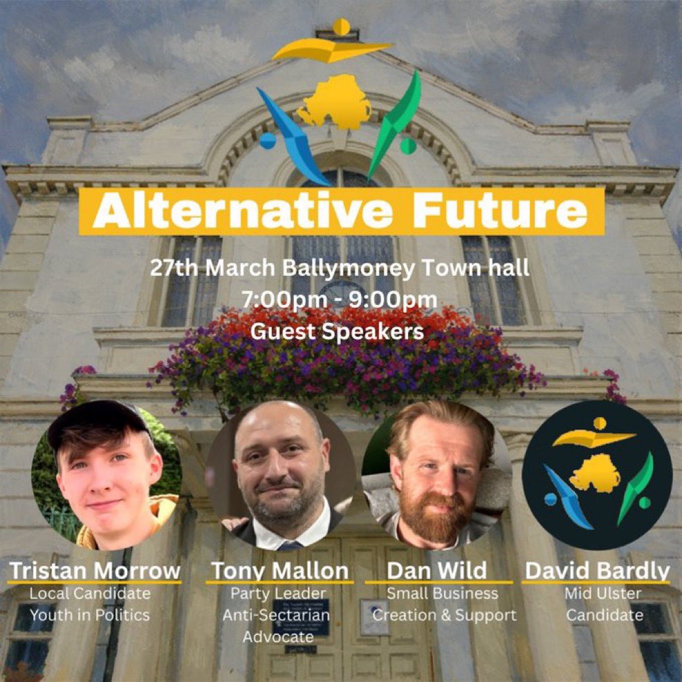 IsaBurnedLands's tweet photo. We are only a couple of days away from the NI people event in Ballymoney.
Ballymoney has a rich history in political discourse and debate with the united Irish men, Protestant protests and pro/anti home rule movements.
Friday we plan to add NI People to that living history!  😁 https://t.co/ofxZxsf2O1