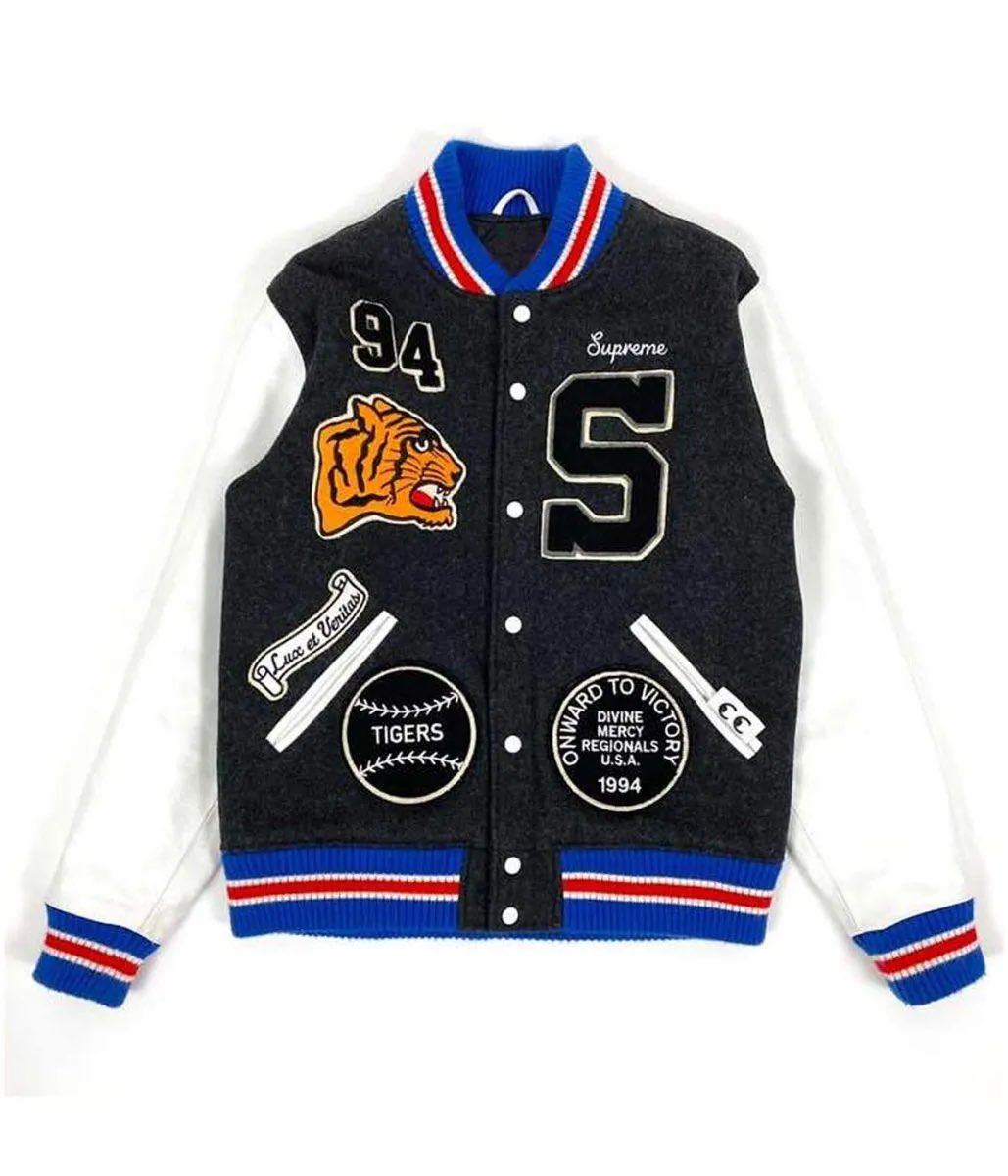 DodoFits's tweet image. BruceDropEmOff in Supreme Tiger Varsity Jacket