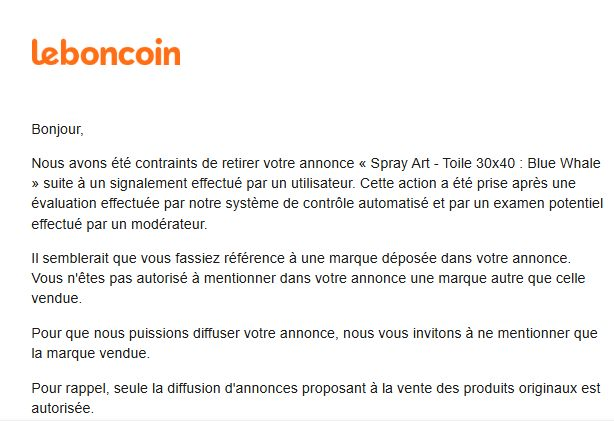 PascalCid's tweet photo. @leboncoin confond la baleine bleue protégée et la baleine protégée par des droits d'auteur !

Pathétique : surement !

Contacter le service client : Pas obligé, c'est une perte de temps tellement c'est lobotomisé (automatisé version débile)

#LeBoncoin ce bon Con ! https://t.co/knvkQOE0QL