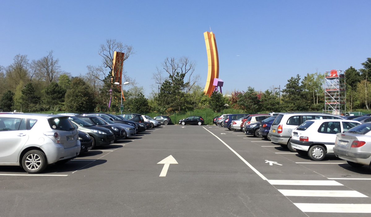 JimShull's tweet image. Don’t blame me.  The view was a car park when I designed RC Racer.  The ride is the ‘Matterhorn’ of #DisneyAdventureWorld.  Seen from everywhere.