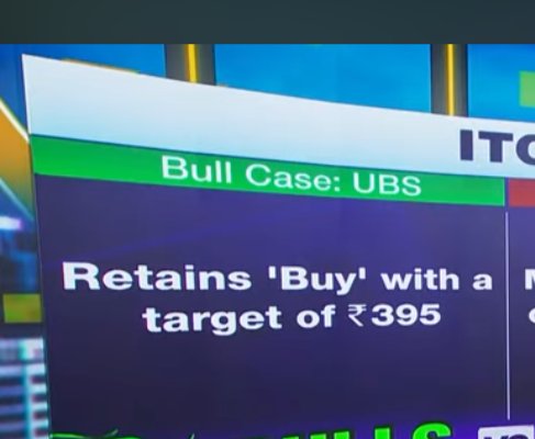 erevanthc's tweet image. UBS target for ITC is ₹395 
Positive for long term 👍
#Itcstock #ITC #nifty50 #nifty #NSE #BSE #stockmarkettrading