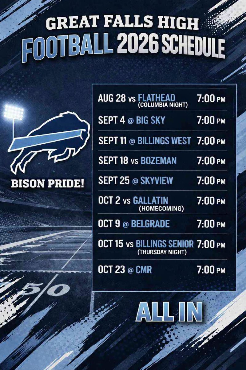 Great Falls High Bison Football tweet media