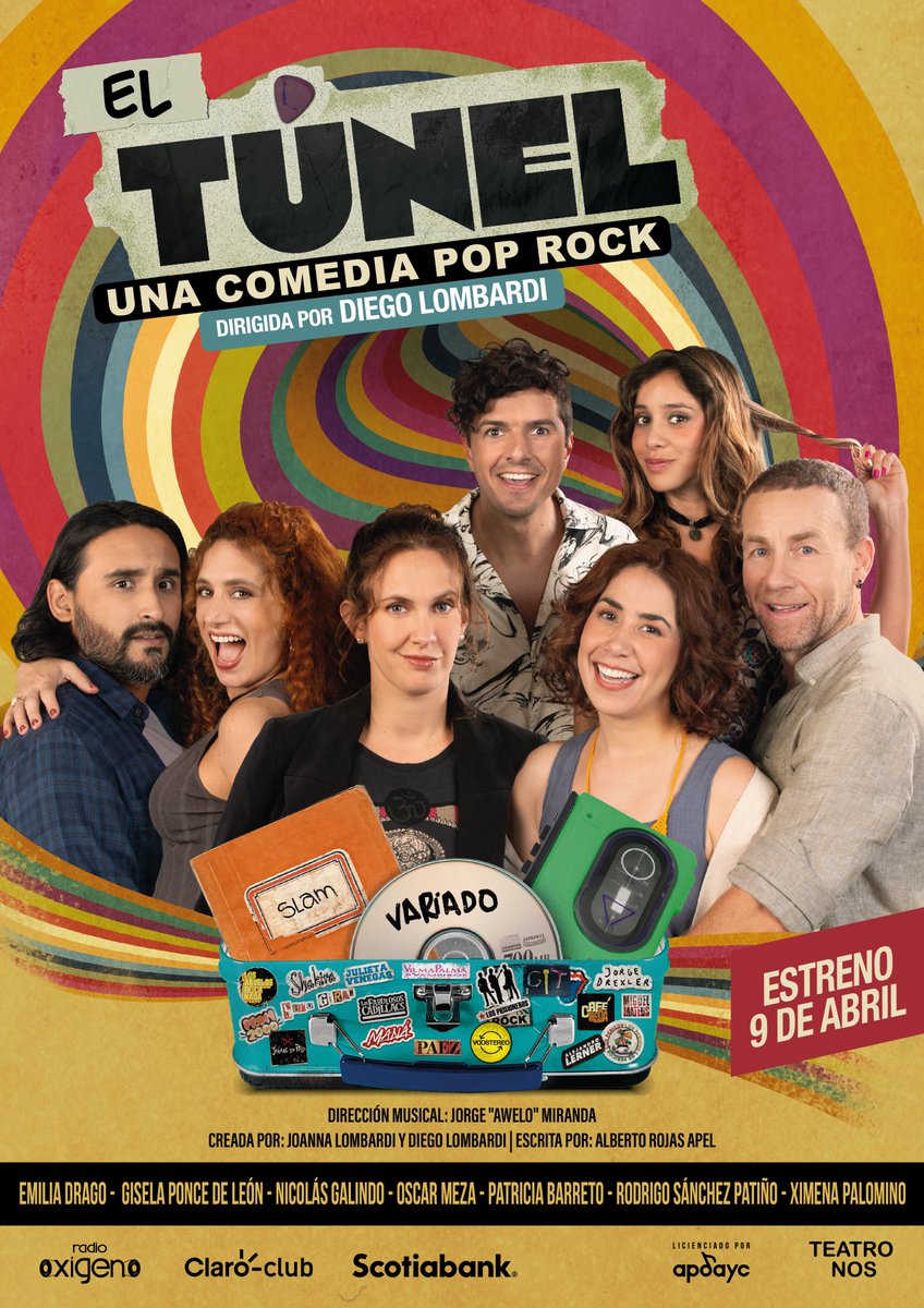 popartcultural's tweet photo. #ElTúnel 🎶 comedia musical pop-rock: amigos abren su cápsula del pasado y desatan recuerdos, verdades y emociones al ritmo de hits en español. Nostalgia, risas y corazón en vivo.
📅 Desde 9 abril
📍 Teatro NOS PUCP
🎟️ Entradas https://t.co/5LAdpwFOOL
#TeatroLima #ComediaMusical https://t.co/7SXUTby2cx