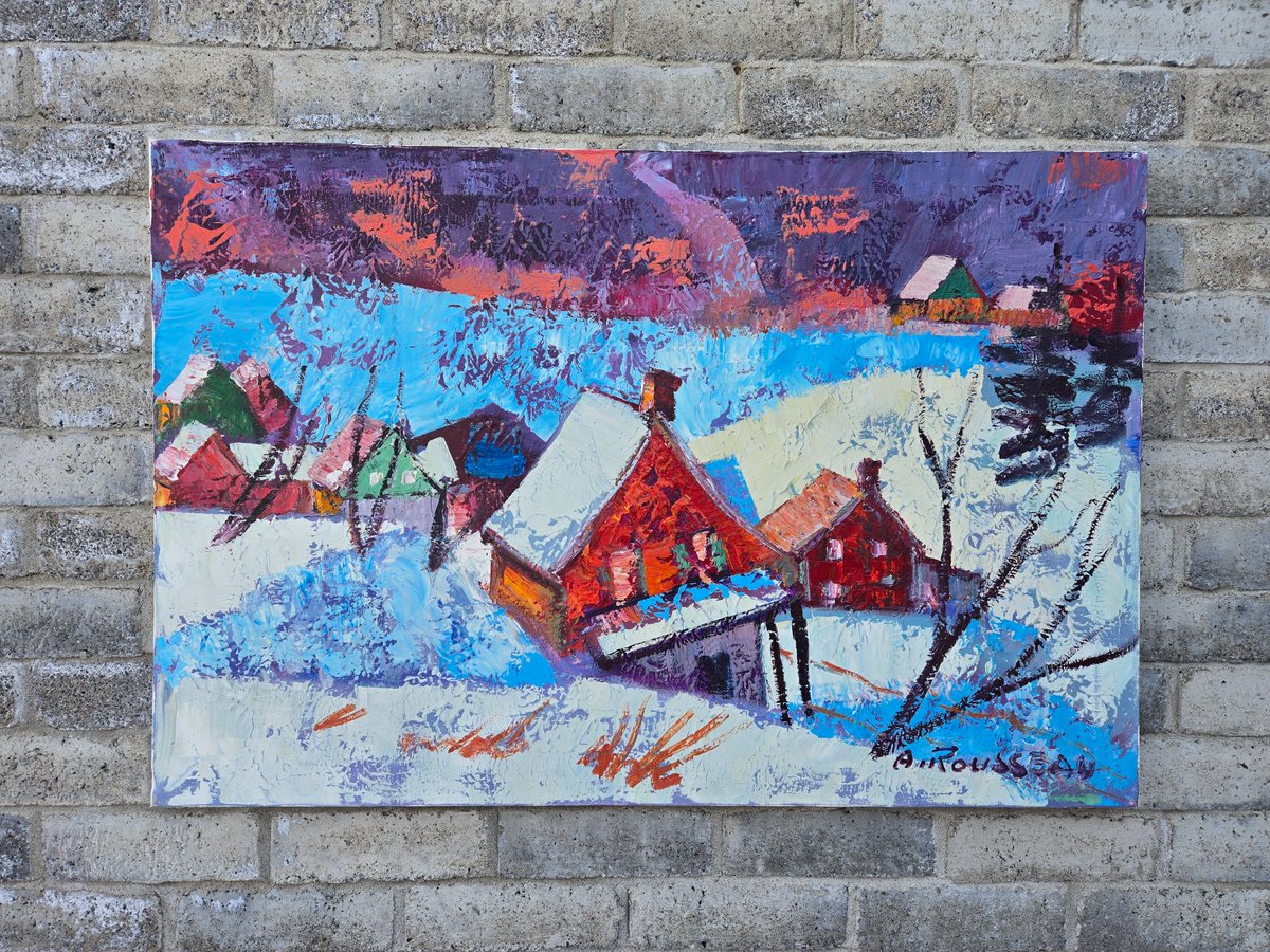 balcondart's tweet photo. 🎨 Nouvelle Acquisition 
Nous sommes ravis de vous présenter cette œuvre remarquable d'Albert Rousseau (1908-1982). Intitulée « Charlevoix » (1980),  huile format 24 x 36 témoigne de la maîtrise absolue de l’artiste pour capturer la lumière et la rudesse poétique de l’hiver. https://t.co/U5iy0O1ZuI