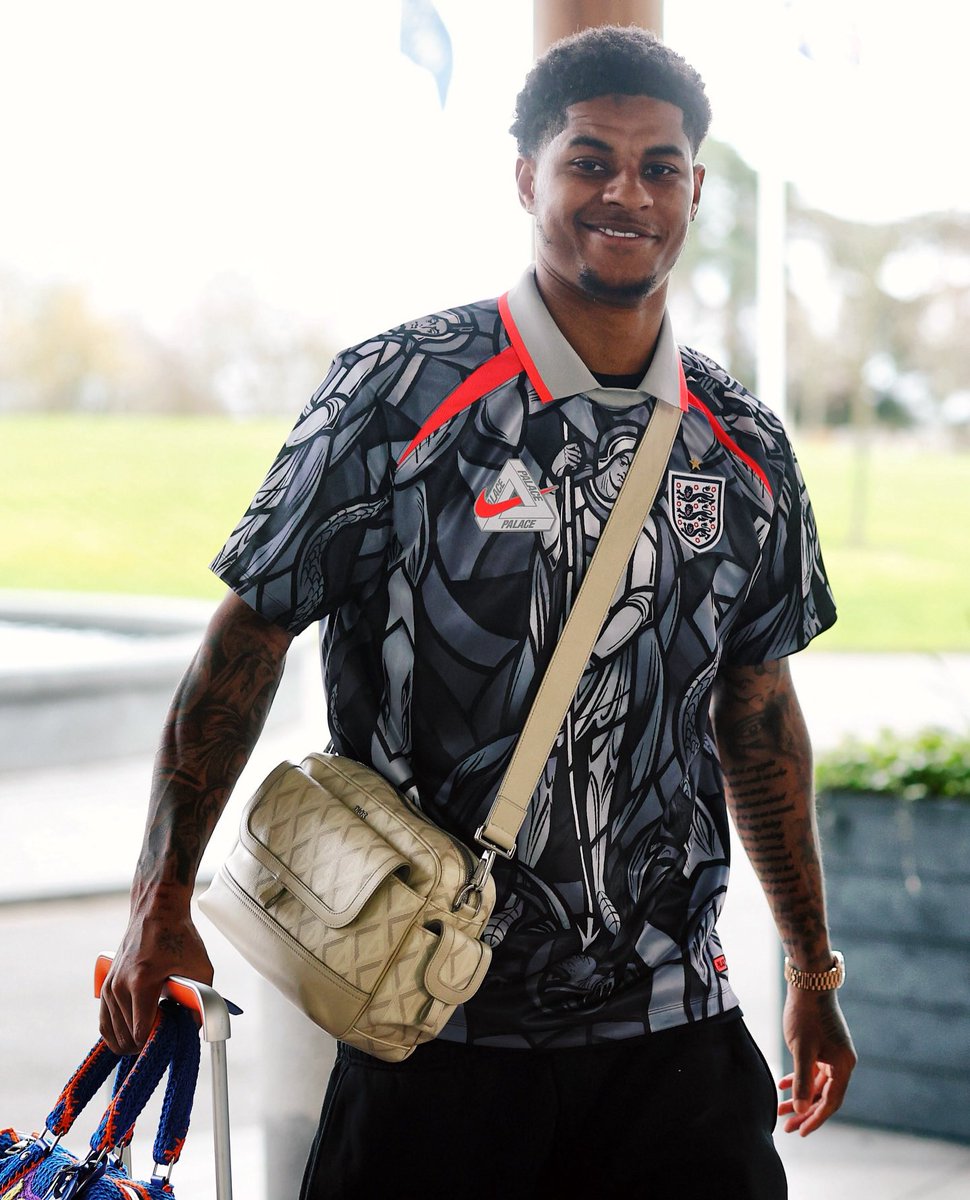 Marcus Rashford Collab Marcus Rashford pictured in the unreleased Palace and England collab ...