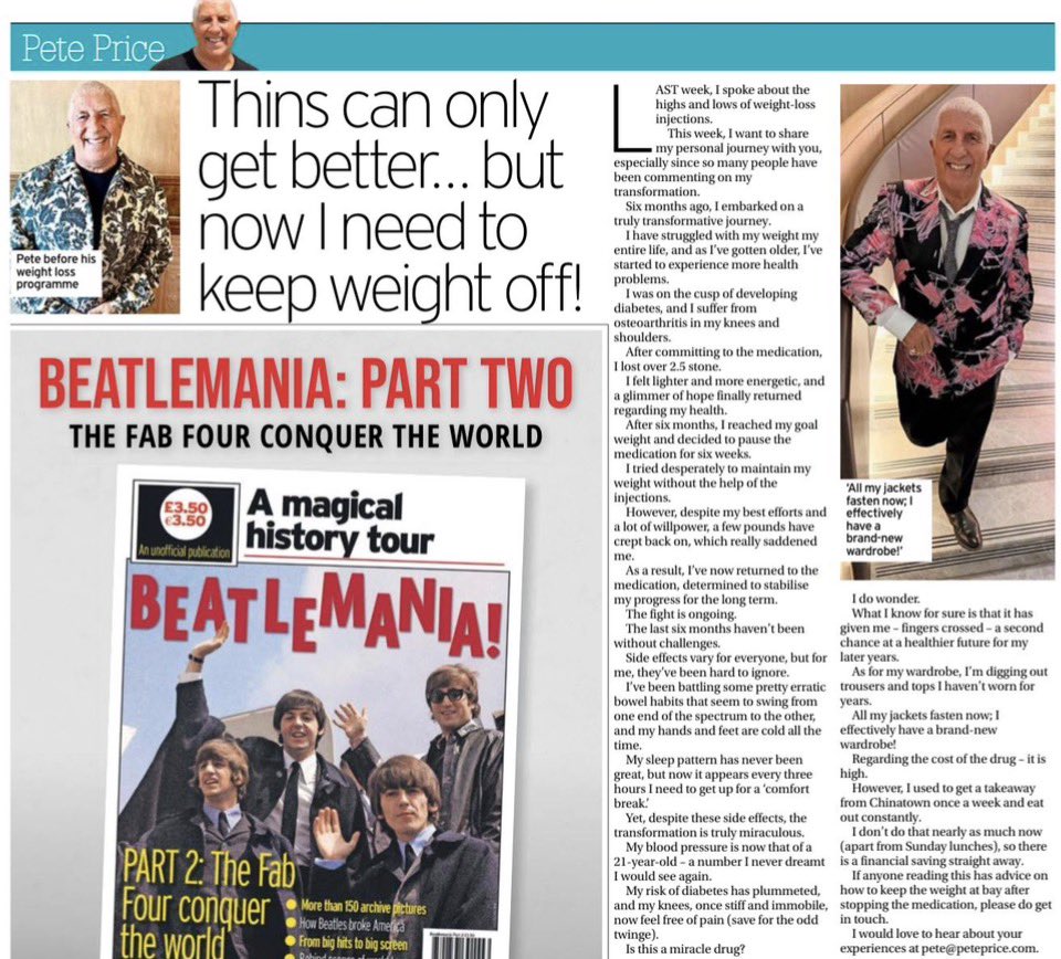 PeteCityPrice's tweet image. This week I open up about my weight loss journey and the impact of Mounjara . Listen for insights on health, lifestyle, and the reality of weight loss drugs! #WeightLoss #Mounjara  Listen in full on @ApplePodcasts @Spotify @Amazon #Alexa  or click here  podcasts.apple.com/gb/podcast/the…