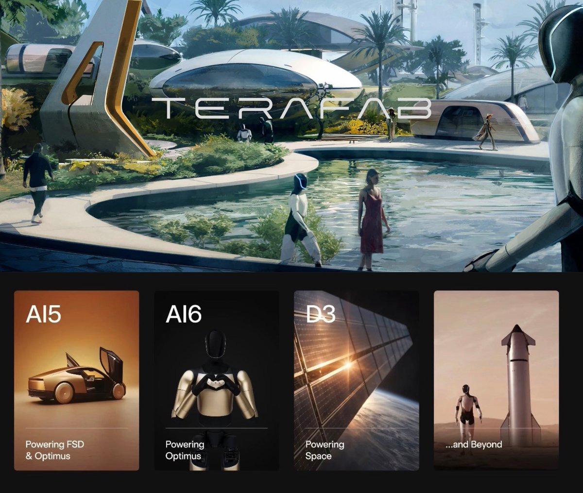 TerafabCorp's tweet photo. One thing is for sure:

With the massive supply of chips and AI compute coming from Terafab, Tesla is going to utterly dominate the landscape.

Robotaxis and humanoid robots.
#terafab #terafabcorp https://t.co/8HIx0hdouc