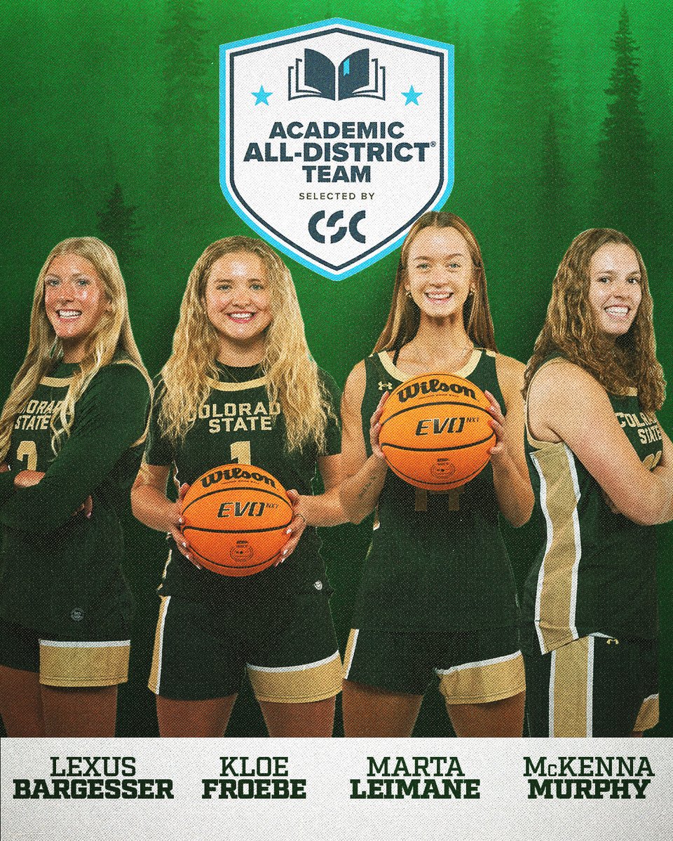 CSUWBasketball's tweet photo. Smart Cookies 🍪

Congratulations to Lexus, Kloe, Marta and McKenna on earning CSC Academic All-District honors!

#Relentless x #CSURams https://t.co/t7ghEgf21F