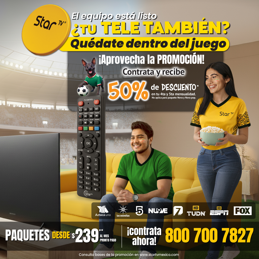StarTVMx's tweet photo. ⚽🔥 Hay partidos que no se ven… se viven.
Prepara tu cancha en casa, reúne a tu equipo y disfruta el fútbol.😏
Con #StarTV el entretenimiento lo armas tú.
#ArmateComoQuieras
👉 Aprovechar la promo...
Déjanos un ⚽ y te contamos todo
📺 #TomaElControl #AprovechaLaPromo https://t.co/So1QBZzYMN