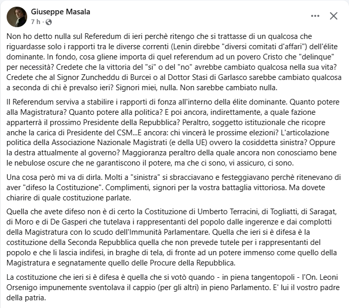 Grazie a <a href="/giuseppe_masala/">giuseppe masala 🌶️</a> che con un'opportuna riflessione ci permette di archiviare la questione referendum.