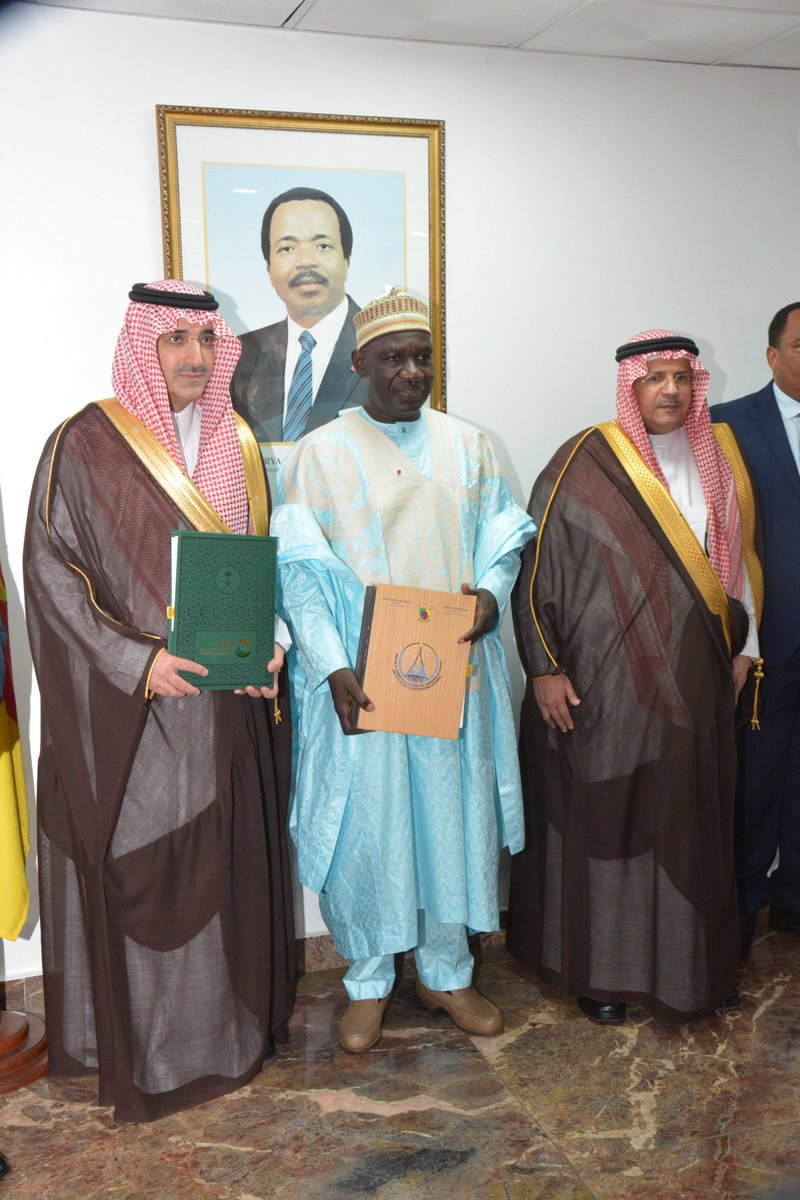 minepat237's tweet photo. #MINEPAT Alamine Ousmane Mey &amp; the CEO of the Saudi Fund for Development (SFD), Sultan A. Almarshad, signed a loan agreement on March 23, 2026, in Ydé.
The agreement, valued at $75 million (≈45.83 billion FCFA), is dedicated to the rehabilitation of the Sorawel–Dourbeye road. https://t.co/aPUaOVaMc0
