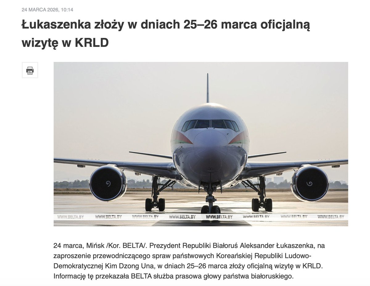 KrystianJachacy's tweet image. Jutro prezydent #Białoruś 🇧🇾 Aleksandr #Łukaszenka odbędzie wizytę w #KRLD 🇰🇵.