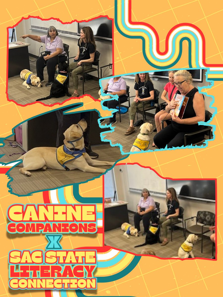 SacStatehhs's tweet image. Last week, The Maryjane Rees Language Center hosted a PAWSitively delightful event with Canine Companions and Sac State Literacy Connection. Check out these cuties! #caninecompanions #csus #sacstate #hhs