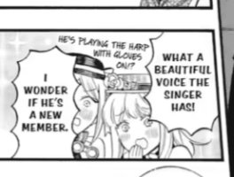 Harita8192's tweet photo. #vncspoilers
#chapter67

I love Sharon and Lottie's comments about Vanitas's talent on the harp and singing, and Noé's beauty, even masked. And also their reaction when Noé played badly. https://t.co/9EbpFtlsOx