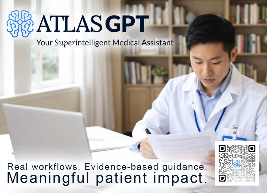 AtlasMeditech's tweet photo. AtlasGPT isn’t a generic AI tool.

It was created by practicing physicians to support complex clinical reasoning across specialties and care settings.

AtlasGPT is the only platform dedicated to subspeciality care.  

Follow us to stay connected and see what’s coming next. 

https://t.co/gD3HLx8RXQ

#AtlasGPT #ClinicalAI #AIinMedicine #MedTech #DigitalHealth
